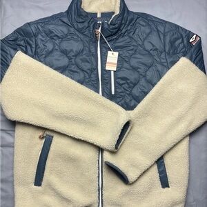 NWT Marine Layer Archive Men's Large Full Zip Orion Blue Bariloche Sherpa Jacket
